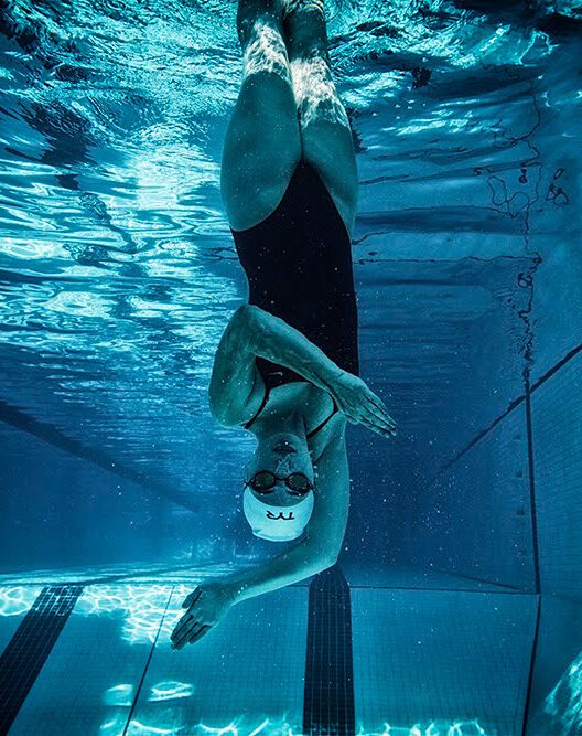 Ravensong Waterdancer performing routine underwater