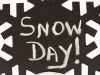 snow day stock image of snowflake and the words 'snow day'