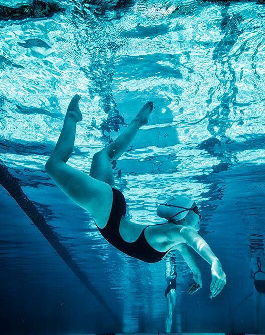 Ravensong Waterdancer performing routine underwater